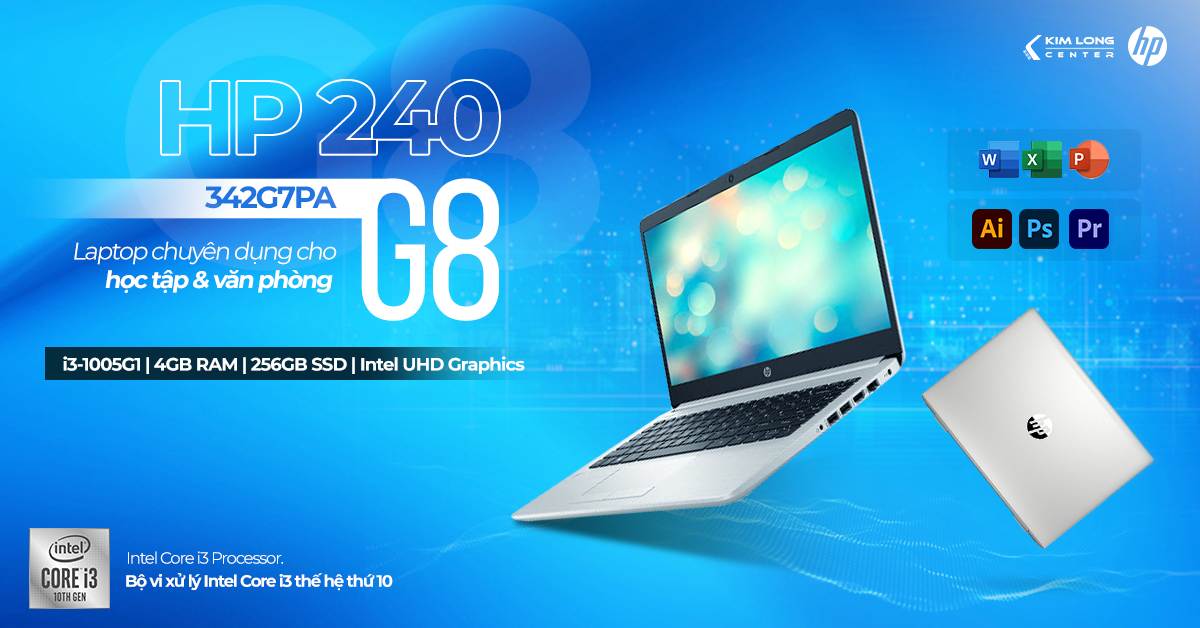 HP 240 G8 342G7PA là dòng laptop 15 inch mỏng nhẹ