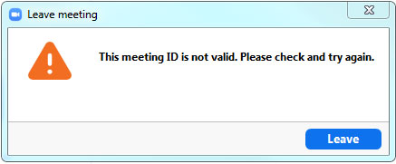This meeting ID is not valid. Please check and try again trong zoom cách sửa lỗi - Nhà sách Thái Phong