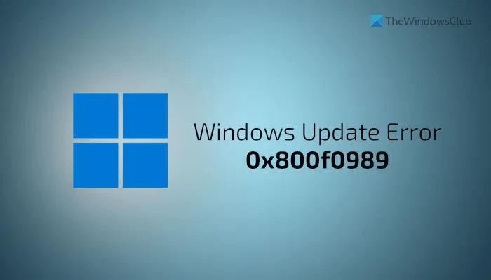 Sửa lỗi cập nhật Windows 0x800f0989