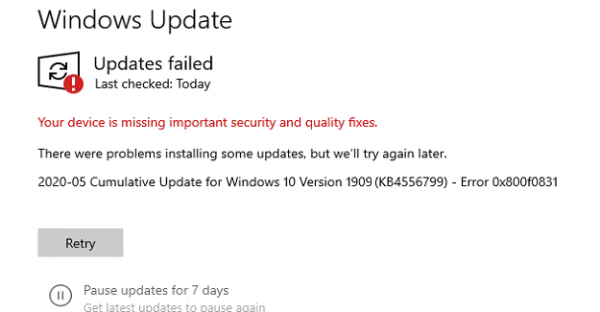 Cách sửa lỗi 0x800f0831 khi cập nhật Windows