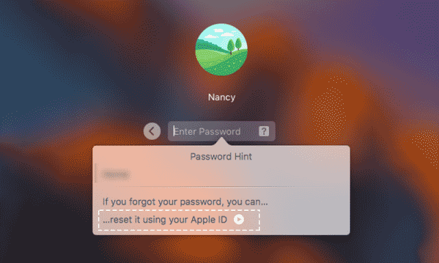 Use your Apple ID to reset Mac login password