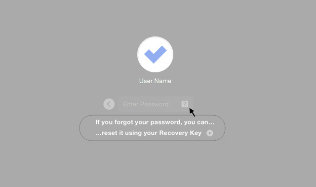 Reset password using Recovery Key