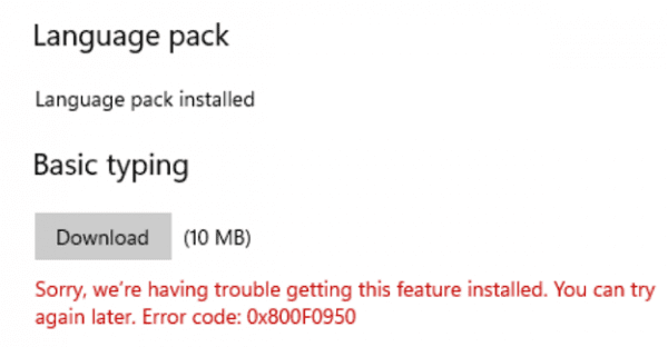 How Do I Fix Error Code 0x800f0950 on Windows 11?